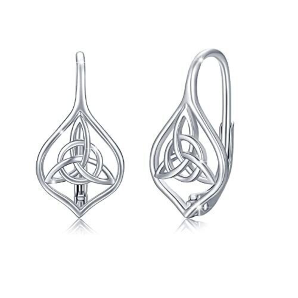 2102 Celtic Earrings S925 Sterling Silver Hypoallergenic Earring Triangle